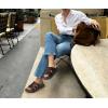 image:imageKuaiLu Womens Fashion Orthopedic Walking Thick Sandals Comfort Arch Support Relief Plantar Fasciitis Cushion Recovery Summer Slides Slip On Yoga Mat Open Toe Faux LeatherBrown