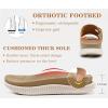 image:imageKuaiLu Womens Fashion Orthopedic Walking Thick Sandals Comfort Arch Support Relief Plantar Fasciitis Cushion Recovery Summer Slides Slip On Yoga Mat Open Toe Faux LeatherBeige White