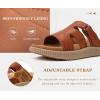 image:imageKuaiLu Womens Fashion Orthopedic Walking Thick Sandals Comfort Arch Support Relief Plantar Fasciitis Cushion Recovery Summer Slides Slip On Yoga Mat Open Toe Faux LeatherKhaki Beige