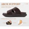 image:imageKuaiLu Womens Fashion Orthopedic Walking Thick Sandals Comfort Arch Support Relief Plantar Fasciitis Cushion Recovery Summer Slides Slip On Yoga Mat Open Toe Faux LeatherBrown
