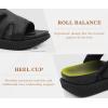 image:imageKuaiLu Womens Fashion Orthopedic Walking Thick Sandals Comfort Arch Support Relief Plantar Fasciitis Cushion Recovery Summer Slides Slip On Yoga Mat Open Toe Faux LeatherBlack