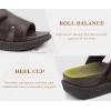 image:imageKuaiLu Womens Fashion Orthopedic Walking Thick Sandals Comfort Arch Support Relief Plantar Fasciitis Cushion Recovery Summer Slides Slip On Yoga Mat Open Toe Faux LeatherBrown