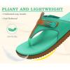 image:imageKuaiLu Womens Orthopedic Flip Flops Comfort Cushion Arch Support Sandals Summer Lightweight Casual Beach Walking Sandles Fashion Trendy Outfit Adjustable Ladies Flat SandalsTeal Khaki