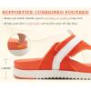 image:imageKuaiLu Womens Orthopedic Flip Flops Comfort Cushion Arch Support Sandals Summer Lightweight Casual Beach Walking Sandles Fashion Trendy Outfit Adjustable Ladies Flat SandalsOrange White