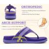 image:imageKuaiLu Womens Orthopedic Flip Flops Comfort Cushion Arch Support Sandals Summer Lightweight Casual Beach Walking Sandles Fashion Trendy Outfit Adjustable Ladies Flat SandalsPurple