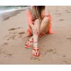 image:imageKuaiLu Womens Orthopedic Flip Flops Comfort Cushion Arch Support Sandals Summer Lightweight Casual Beach Walking Sandles Fashion Trendy Outfit Adjustable Ladies Flat SandalsOrange White