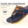 image:imageKuaiLu Womens Orthopedic Flip Flops Comfort Cushion Arch Support Sandals Summer Lightweight Casual Beach Walking Sandles Fashion Trendy Outfit Adjustable Ladies Flat SandalsBlue Khaki