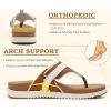 image:imageKuaiLu Womens Orthopedic Flip Flops Comfort Cushion Arch Support Sandals Summer Lightweight Casual Beach Walking Sandles Fashion Trendy Outfit Adjustable Ladies Flat SandalsWhite Khaki