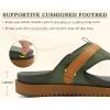 image:imageKuaiLu Womens Orthopedic Flip Flops Comfort Cushion Arch Support Sandals Summer Lightweight Casual Beach Walking Sandles Fashion Trendy Outfit Adjustable Ladies Flat SandalsGreen Khaki