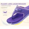 image:imageKuaiLu Womens Orthopedic Flip Flops Comfort Cushion Arch Support Sandals Summer Lightweight Casual Beach Walking Sandles Fashion Trendy Outfit Adjustable Ladies Flat SandalsPurple
