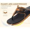 image:imageKuaiLu Womens Orthopedic Flip Flops Comfort Cushion Arch Support Sandals Summer Lightweight Casual Beach Walking Sandles Fashion Trendy Outfit Adjustable Ladies Flat SandalsBlack Khaki