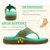 image:imageKuaiLu Womens Orthopedic Flip Flops Comfort Cushion Arch Support Sandals Summer Lightweight Casual Beach Walking Sandles Fashion Trendy Outfit Adjustable Ladies Flat SandalsTeal Khaki