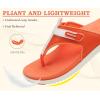 image:imageKuaiLu Womens Orthopedic Flip Flops Comfort Cushion Arch Support Sandals Summer Lightweight Casual Beach Walking Sandles Fashion Trendy Outfit Adjustable Ladies Flat SandalsOrange White
