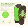 image:imageKuaiLu Womens Orthopedic Flip Flops Comfort Cushion Arch Support Sandals Summer Lightweight Casual Beach Walking Sandles Fashion Trendy Outfit Adjustable Ladies Flat SandalsBrown Green