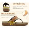 image:imageKuaiLu Womens Orthopedic Flip Flops Comfort Cushion Arch Support Sandals Summer Lightweight Casual Beach Walking Sandles Fashion Trendy Outfit Adjustable Ladies Flat SandalsBeige Khaki