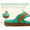 image:imageKuaiLu Womens Orthopedic Flip Flops Comfort Cushion Arch Support Sandals Summer Lightweight Casual Beach Walking Sandles Fashion Trendy Outfit Adjustable Ladies Flat SandalsTeal Khaki