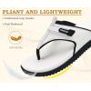 image:imageKuaiLu Womens Orthopedic Flip Flops Comfort Cushion Arch Support Sandals Summer Lightweight Casual Beach Walking Sandles Fashion Trendy Outfit Adjustable Ladies Flat SandalsWhite Black