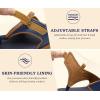 image:imageKuaiLu Womens Orthopedic Flip Flops Comfort Cushion Arch Support Sandals Summer Lightweight Casual Beach Walking Sandles Fashion Trendy Outfit Adjustable Ladies Flat SandalsBlue Khaki