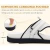 image:imageKuaiLu Womens Orthopedic Flip Flops Comfort Cushion Arch Support Sandals Summer Lightweight Casual Beach Walking Sandles Fashion Trendy Outfit Adjustable Ladies Flat SandalsWhite Black