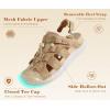 image:imageKuaiLu Womens Orthotic Cushion Sandals Closed Toe Breathable Recovery Sport Hiking Beach Water Athletic Shoes Comfortable Arch Support Walking Fisherman Sandal Relief Plantar FasciitisBeige White