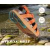 image:imageKuaiLu Womens Orthotic Cushion Sandals Closed Toe Breathable Recovery Sport Hiking Beach Water Athletic Shoes Comfortable Arch Support Walking Fisherman Sandal Relief Plantar FasciitisOrange Brown