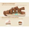 image:imageKuaiLu Womens Orthotic Cushion Sandals Closed Toe Breathable Recovery Sport Hiking Beach Water Athletic Shoes Comfortable Arch Support Walking Fisherman Sandal Relief Plantar FasciitisKhaki