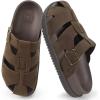 image:imageKuaiLu Womens Clog Sandals with Comfotable Arch Support Chic Platform Cushion Memory Foam Dressy Sandals Summer Travel Beach Walking Slide with Orthopedic Plantar Fasciitis Mules for 2026Brown