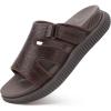 image:imageKuaiLu Womens Fashion Orthopedic Walking Thick Sandals Comfort Arch Support Relief Plantar Fasciitis Cushion Recovery Summer Slides Slip On Yoga Mat Open Toe Faux LeatherSepia