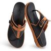 image:imageKuaiLu Womens Orthopedic Flip Flops Comfort Cushion Arch Support Sandals Summer Lightweight Casual Beach Walking Sandles Fashion Trendy Outfit Adjustable Ladies Flat SandalsBlack Khaki
