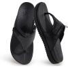image:imageKuaiLu Womens Orthopedic Flip Flops Comfort Cushion Arch Support Sandals Summer Lightweight Casual Beach Walking Sandles Fashion Trendy Outfit Adjustable Ladies Flat SandalsBlack