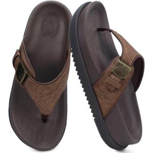 image:imageKuaiLu Flip Flops for Womens Orthotic Chic Platform Sandals with Arch Support Ultra Comfotable Summer Beach Walking Plantar Fasciitis Cushion Sandals Ladies Open toe Outfits Adjustable Flat SandlesBrown