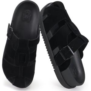 image:imageKuaiLu Womens Clog Sandals with Comfotable Arch Support Chic Platform Cushion Memory Foam Dressy Sandals Summer Travel Beach Walking Slide with Orthopedic Plantar Fasciitis Mules for 2026Black