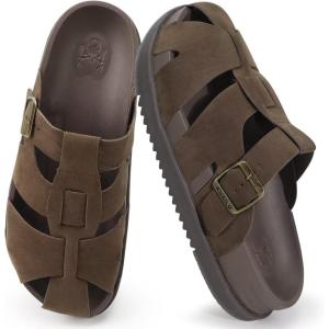 image:imageKuaiLu Womens Clog Sandals with Comfotable Arch Support Chic Platform Cushion Memory Foam Dressy Sandals Summer Travel Beach Walking Slide with Orthopedic Plantar Fasciitis Mules for 2026Brown