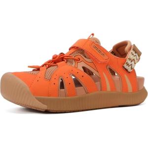 image:imageKuaiLu Womens Closed Toe Hiking Sandals with Orthopedic Arch Support Comfortable Cushion Breathable Summer Outdoor Walking Sandles Beach Travel Adjustable Fisherman Water ShoesOrange Khaki
