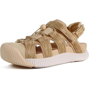 image:imageKuaiLu Womens Orthotic Cushion Sandals Closed Toe Breathable Recovery Sport Hiking Beach Water Athletic Shoes Comfortable Arch Support Walking Fisherman Sandal Relief Plantar FasciitisBeige White