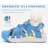 image:imageKuaiLu Womens Orthopedic Closed Toe Walking Sandals with Comfort Arch Support Breathable Beach Travel Hiking Sandles Sport Recovery Cushion Plantar Fasciitis Fisherman Water SandalBlue White