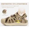 image:imageKuaiLu Womens Orthopedic Closed Toe Walking Sandals with Comfort Arch Support Breathable Beach Travel Hiking Sandles Sport Recovery Cushion Plantar Fasciitis Fisherman Water SandalBrown Beige