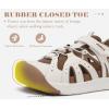 image:imageKuaiLu Womens Orthopedic Closed Toe Walking Sandals with Comfort Arch Support Breathable Beach Travel Hiking Sandles Sport Recovery Cushion Plantar Fasciitis Fisherman Water SandalWhite Khaki