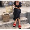 image:imageKuaiLu Dressy Sandals for Women Yoga Mat with Arch Support Comfortable Cushion Lightweight Casual Slides Summer Fashion Beach Pool Slip On Travel Orthotic Shoes Indoor OutdoorBlackRed