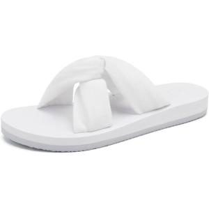 image:imageKuaiLu Dressy Sandals for Women Yoga Mat with Arch Support Comfortable Cushion Lightweight Casual Slides Summer Fashion Beach Pool Slip On Travel Orthotic Shoes Indoor OutdoorWhite