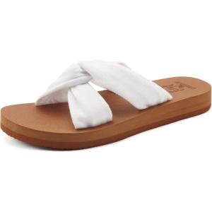 image:imageKuaiLu Dressy Sandals for Women Yoga Mat with Arch Support Comfortable Cushion Lightweight Casual Slides Summer Fashion Beach Pool Slip On Travel Orthotic Shoes Indoor OutdoorWhite Khaki