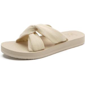 image:imageKuaiLu Dressy Sandals for Women Yoga Mat with Arch Support Comfortable Cushion Lightweight Casual Slides Summer Fashion Beach Pool Slip On Travel Orthotic Shoes Indoor OutdoorBeige