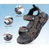 image:imageKuaiLu Mens Orthotic Sandals Comfortable Arch Support Foam Cushion Hiking Walking Sandles Fashion Camouflage Adjustable Sport Recovery Athletic Shoes For Man Urban OutdoorGrey