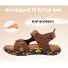 image:imageKuaiLu Mens Orthotic Sandals Comfortable Arch Support Foam Cushion Hiking Walking Sandles Fashion Camouflage Adjustable Sport Recovery Athletic Shoes For Man Urban OutdoorKhaki Brown