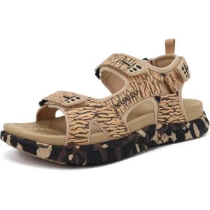 image:imageKuaiLu Mens Orthotic Sandals Comfortable Arch Support Foam Cushion Hiking Walking Sandles Fashion Camouflage Adjustable Sport Recovery Athletic Shoes For Man Urban OutdoorBeige