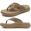 image:imageKuaiLu Mens Orthotic Cushion Flip Flops Mens Athletic Recovery Foam Walking Sandals Lightweight Summer Beach FlipFlop Slides Shoes for Man Soft Comfort Fit amp Arch SupportKhaki Beige