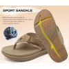 image:imageKuaiLu Mens Orthotic Cushion Flip Flops Mens Athletic Recovery Foam Walking Sandals Lightweight Summer Beach FlipFlop Slides Shoes for Man Soft Comfort Fit amp Arch SupportKhaki Beige