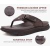 image:imageKuaiLu Mens Orthotic Cushion Flip Flops Mens Athletic Recovery Foam Walking Sandals Lightweight Summer Beach FlipFlop Slides Shoes for Man Soft Comfort Fit amp Arch SupportDark Brown