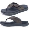 image:imageKuaiLu Mens Orthotic Cushion Flip Flops Mens Athletic Recovery Foam Walking Sandals Lightweight Summer Beach FlipFlop Slides Shoes for Man Soft Comfort Fit amp Arch SupportDark Grey