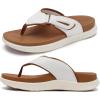 image:imageKuaiLu Mens Orthotic Cushion Flip Flops Mens Athletic Recovery Foam Walking Sandals Lightweight Summer Beach FlipFlop Slides Shoes for Man Soft Comfort Fit amp Arch SupportWhite Khaki